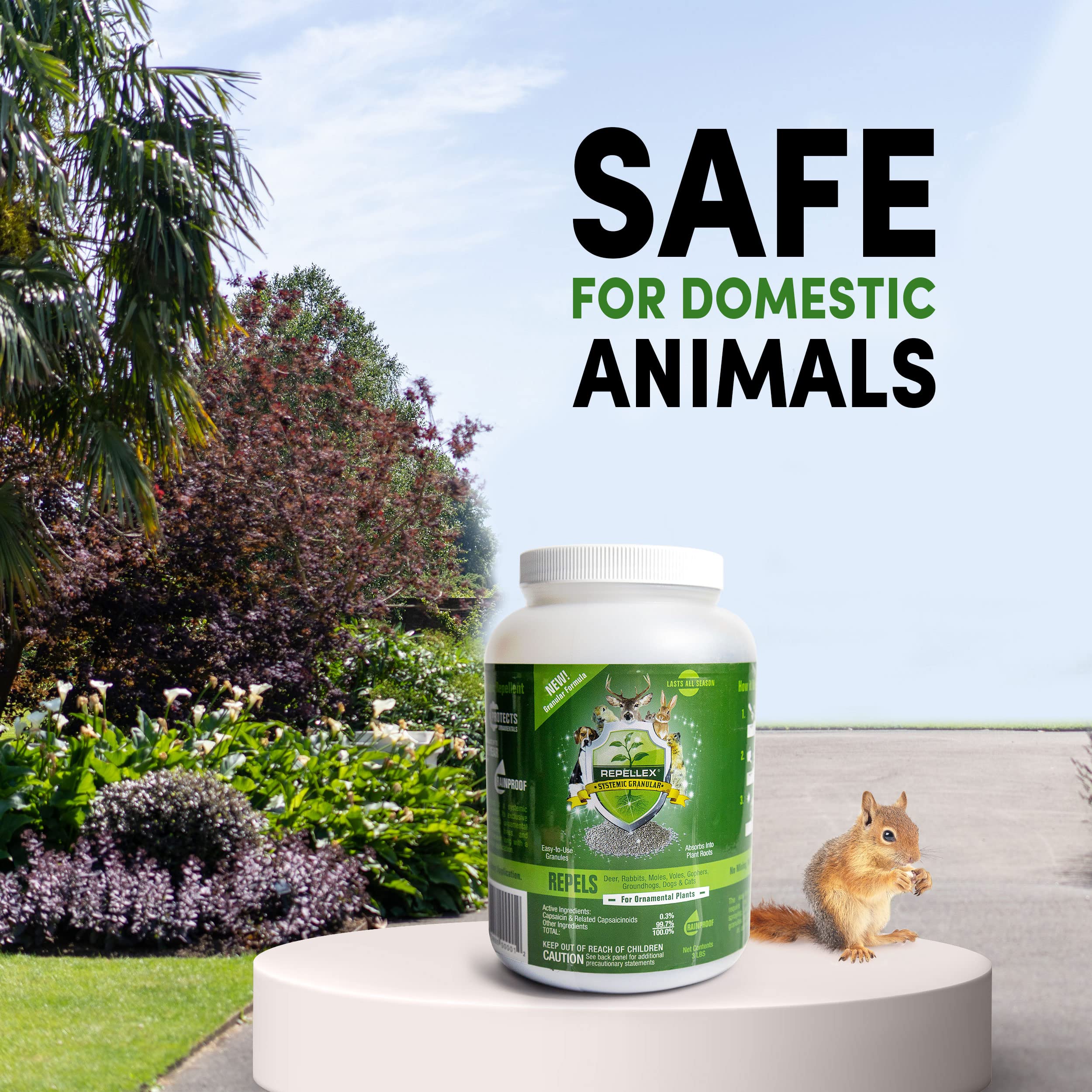 Repellex Systemic Granular garden-bed coverage for outdoor plant defense