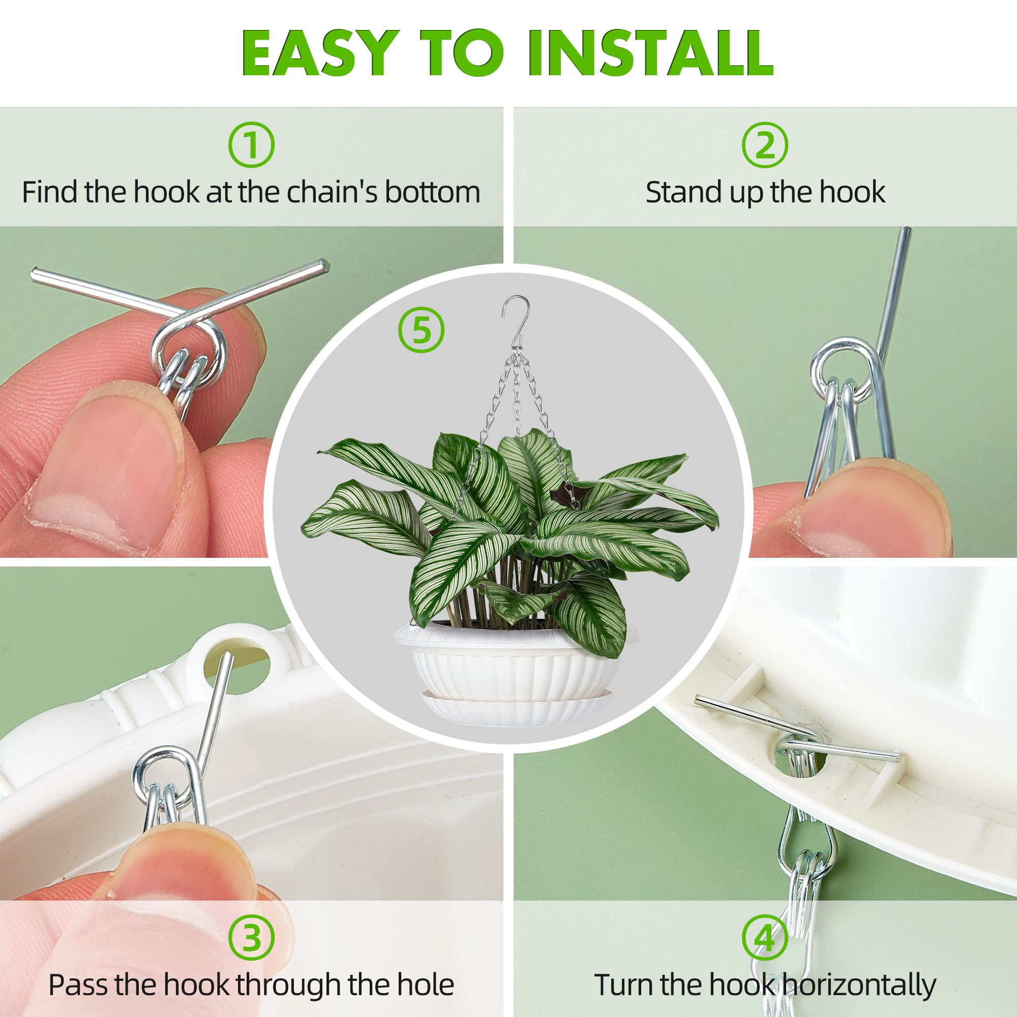 REPICLIFE drainage tray catches drips from a hanging pot.