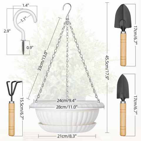 REPICLIFE heavy-duty chain hanger securing a planter outdoors.