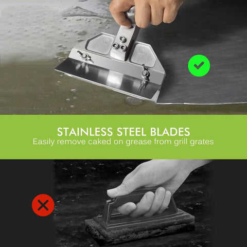 Replacement blades for flat-top grills showing easy swap and secure fit