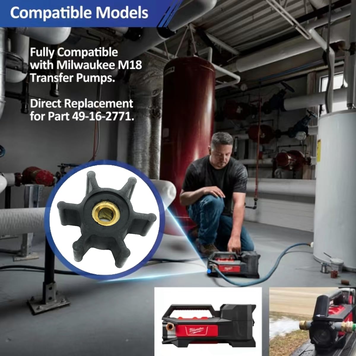 ReplacementKits.com O-Ring for Milwaukee M18 pump seals to prevent leaks.