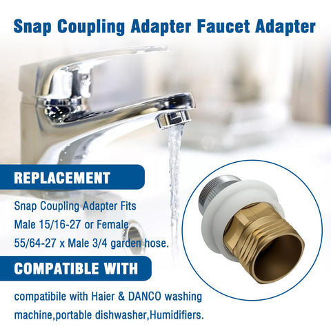 Repustor Snap-Coupling Adapter male 15/16-27 for reliable faucet threading.