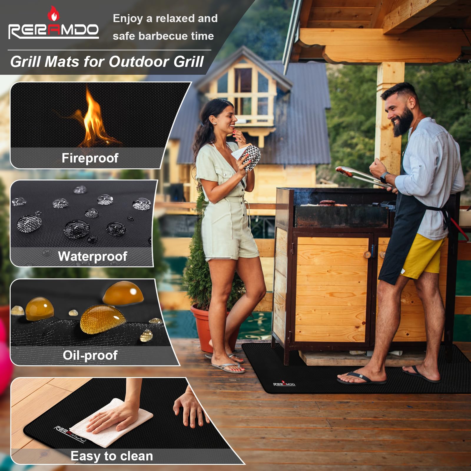 RERAMDO easy-clean surface highlights non-stick silicone finish for quick maintenance.