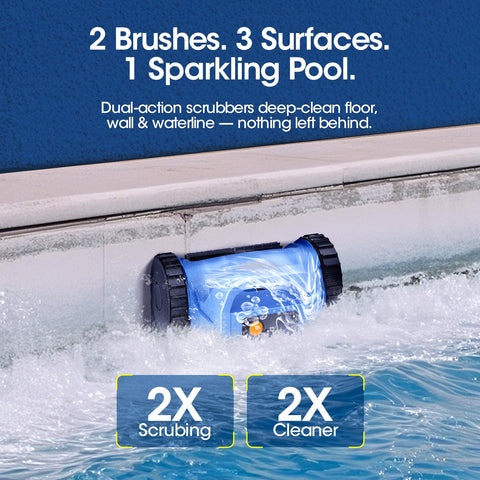 RERIOU performing full-coverage cleaning across pool surface