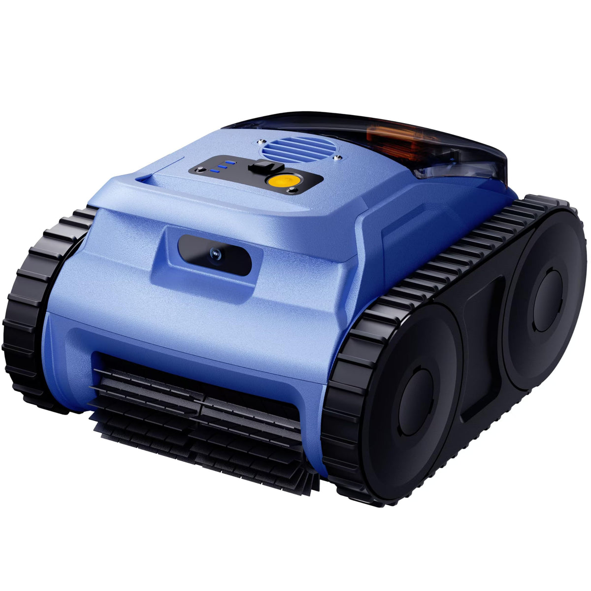 RERIOU cordless robotic pool vacuum in pool delivering edge-to-edge cleaning