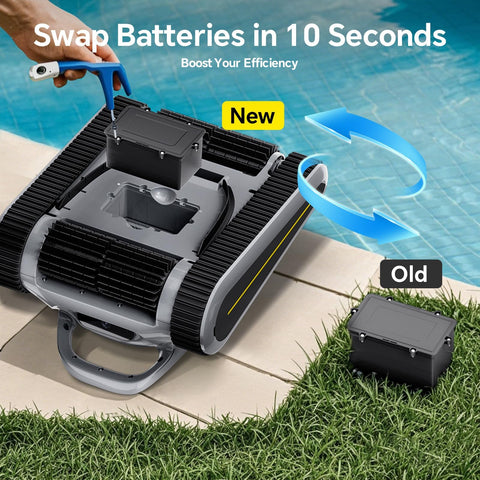 RERIOU cordless robotic pool cleaner 180W brushless motor delivering quiet power