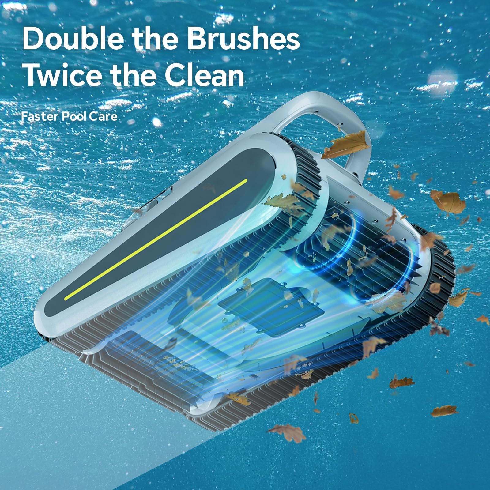 RERIOU cordless robotic pool cleaner sonar navigation mapping the pool