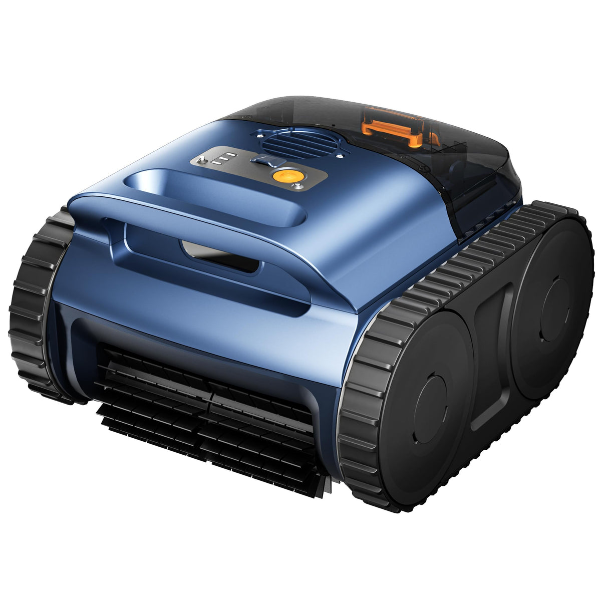 Reriou cordless robotic pool vacuum track drive demonstrates stable traction on stairs.