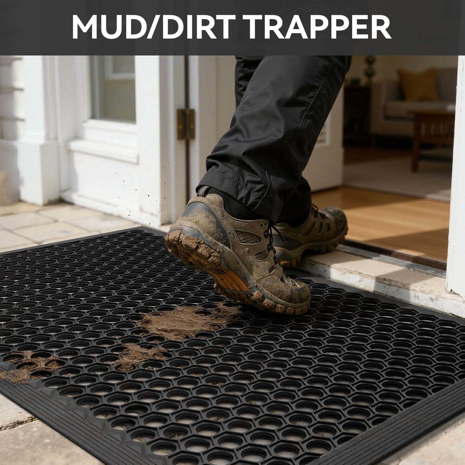 RESARE door mat easy to clean with hose or vacuum
