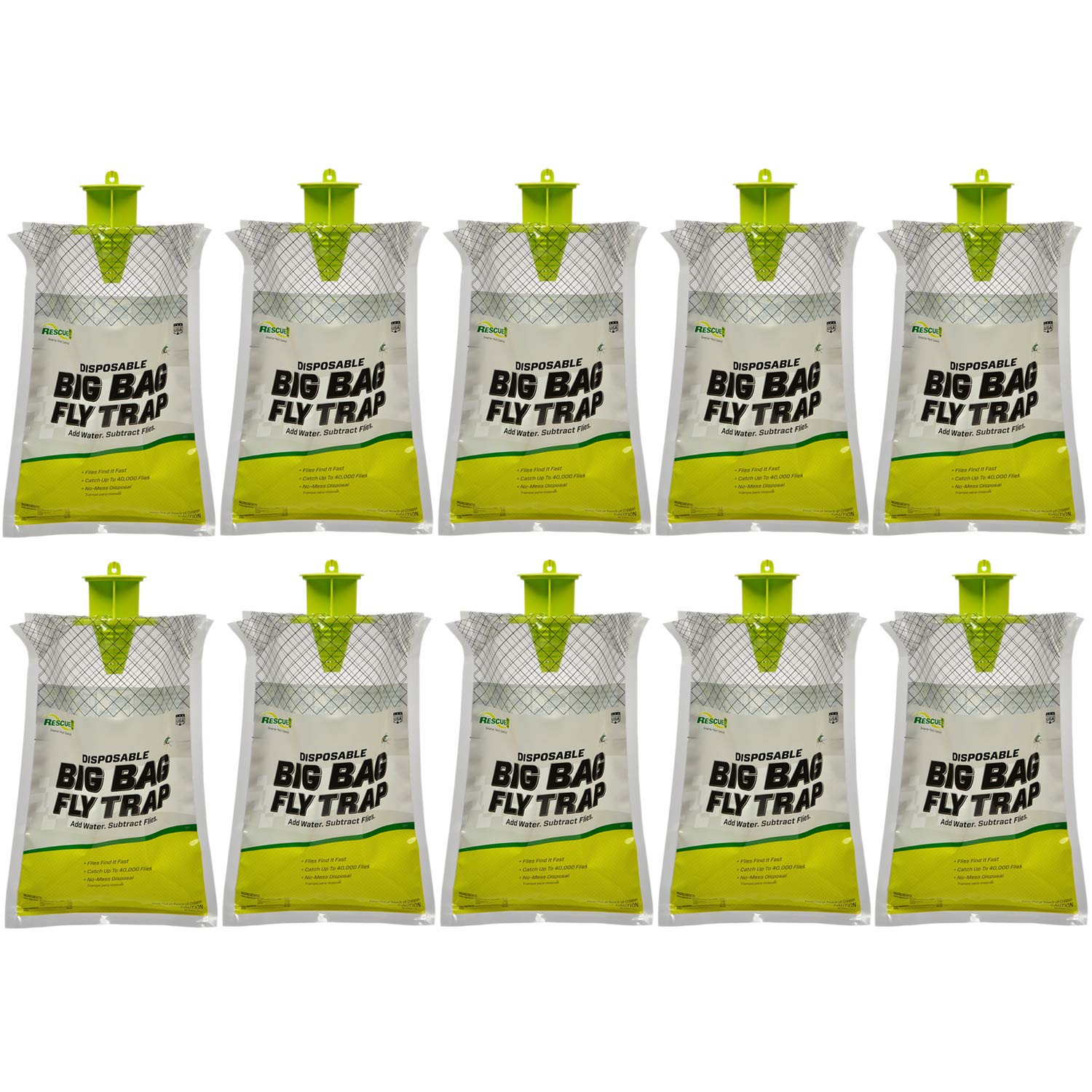 RESCUE! Big Bag Fly Trap exterior view showing outdoor fly control.