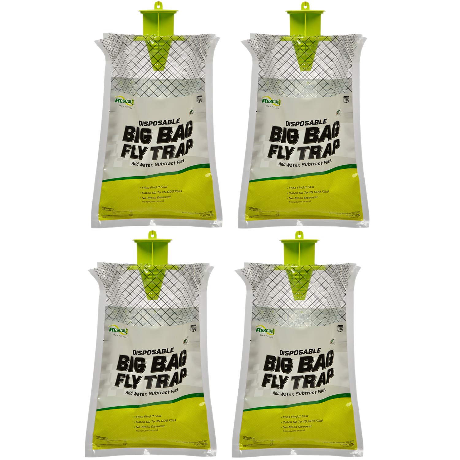 RESCUE! Big Bag Fly Trap outdoors setup for easy outdoor fly control