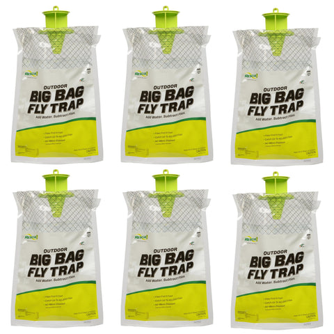 RESCUE! Big Bag Fly Trap outdoors with water activation for fly capture.