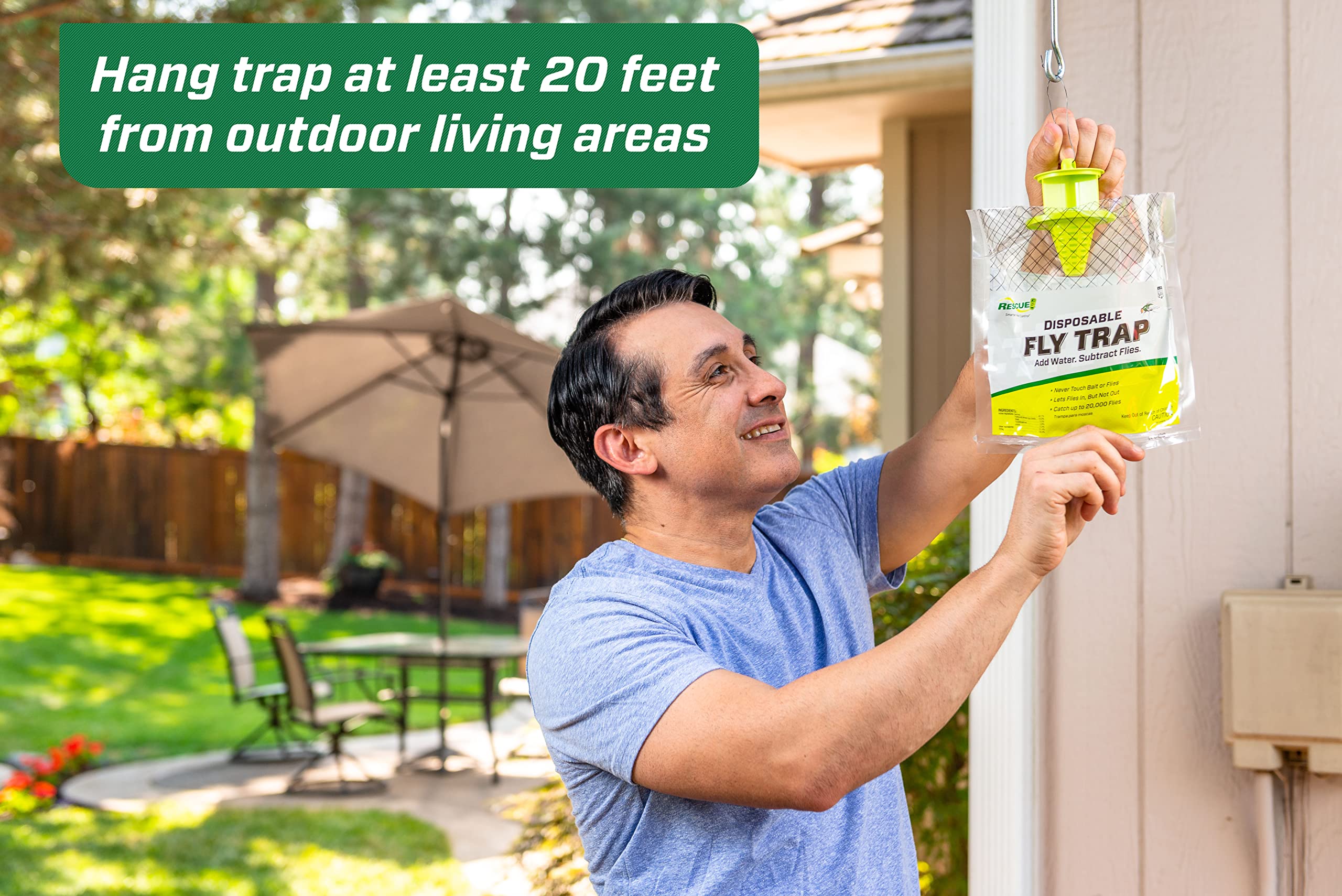 RESCUE! Disposable fly trap, discard after use to simplify outdoor fly control