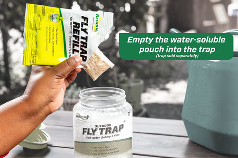RESCUE! fly attraction demonstrates variety of flies drawn to bait in outdoor conditions.