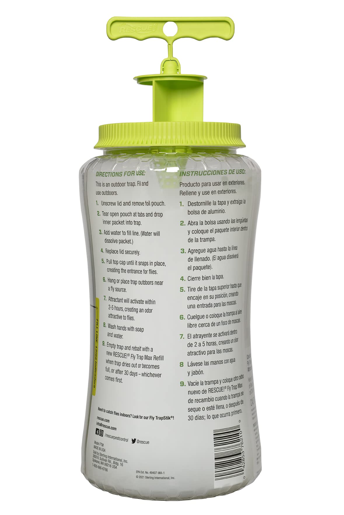 RESCUE! Fly Trap Max jar and cap on display, emphasizing durable, reusable design.