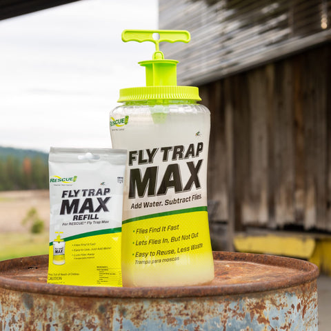 RESCUE! Fly Trap Max made in USA label, signifying local manufacturing quality.