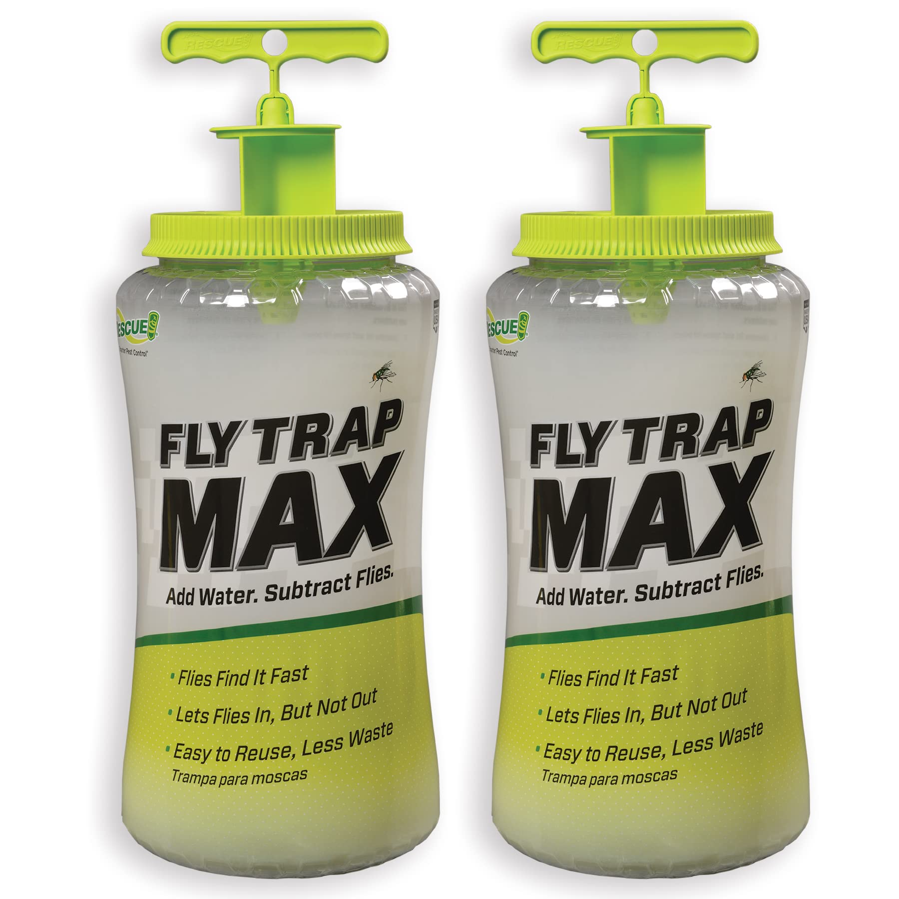 RESCUE! Fly Trap Max lid shown outdoors, highlighting secure sealing for outdoor use.