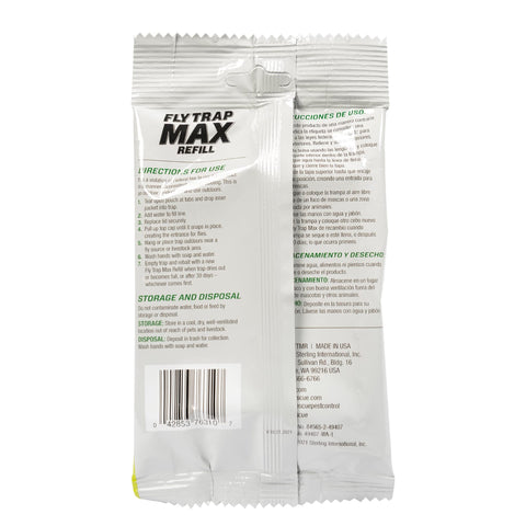 RESCUE! Fly Trap Max refill pouch activated in water to lure nuisance flies.