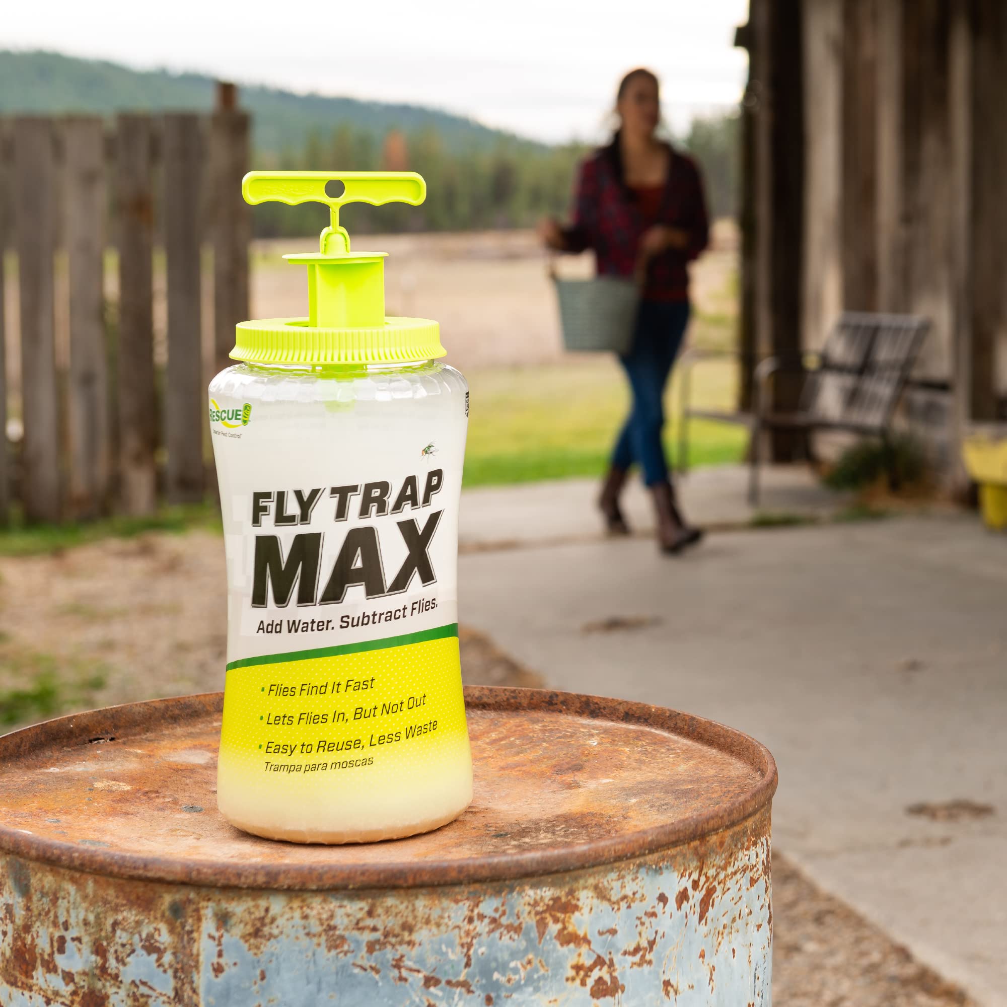 RESCUE! Fly Trap Max reusable design featured, ready for multiple seasons of use.