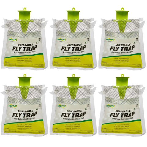 RESCUE! Outdoor hanging fly trap six-pack ready for outdoor fly control