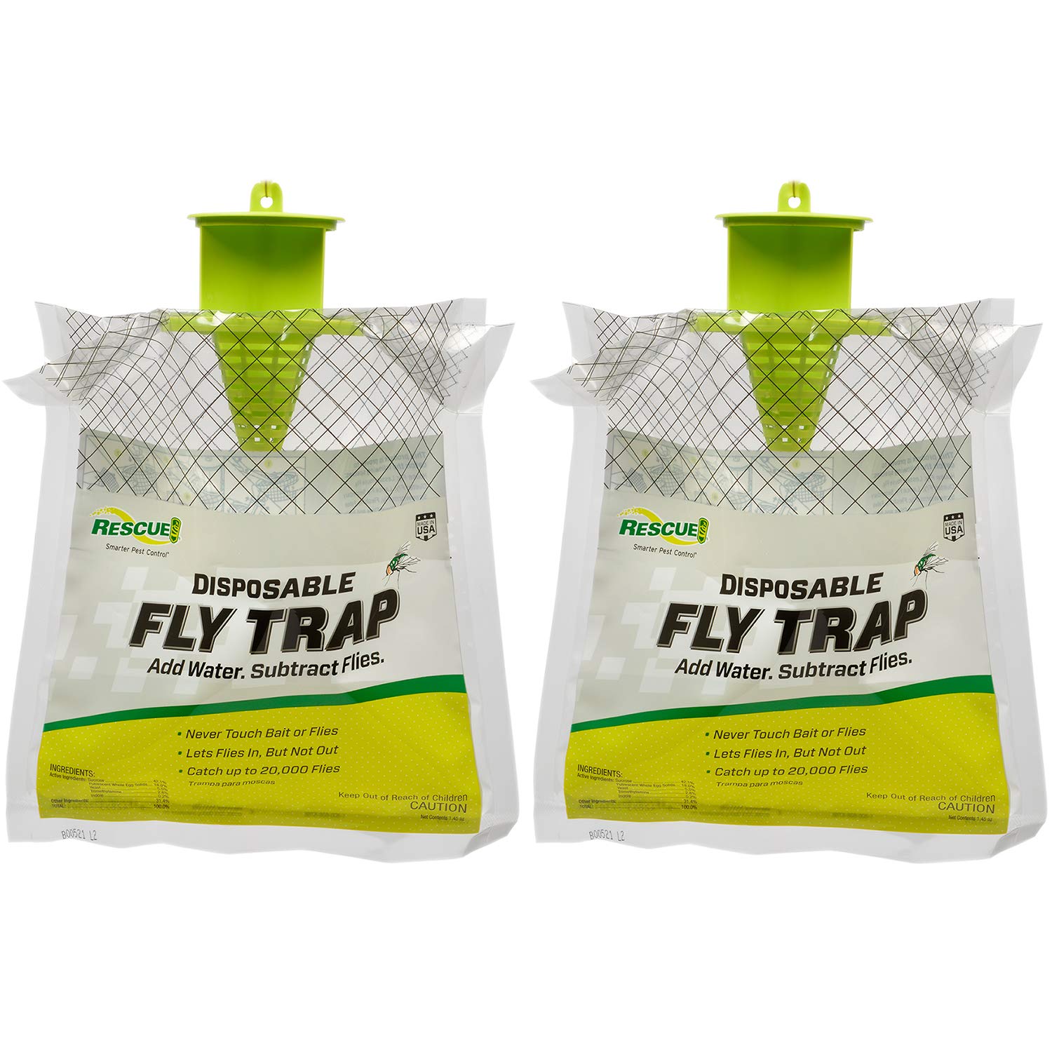 RESCUE! outdoor fly trap pack ready for quick outdoor setup.