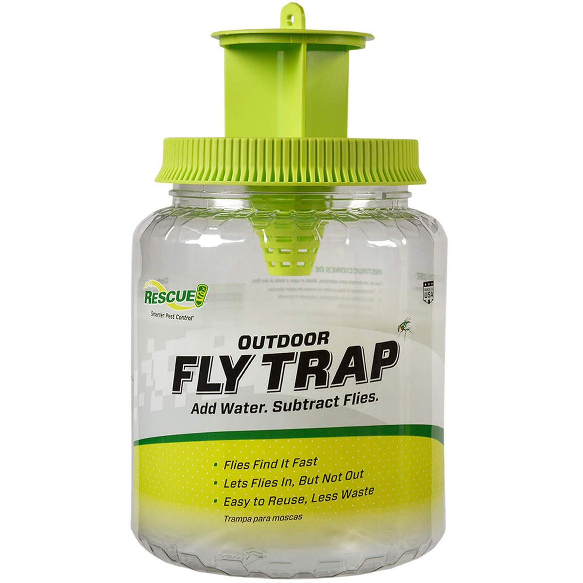 RESCUE! Outdoor Fly Trap assembly view shows reusable design for long-term fly control.