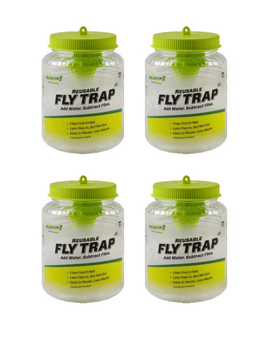 RESCUE outdoor fly trap canister 4-pack hanging trap for patio control and fly reduction