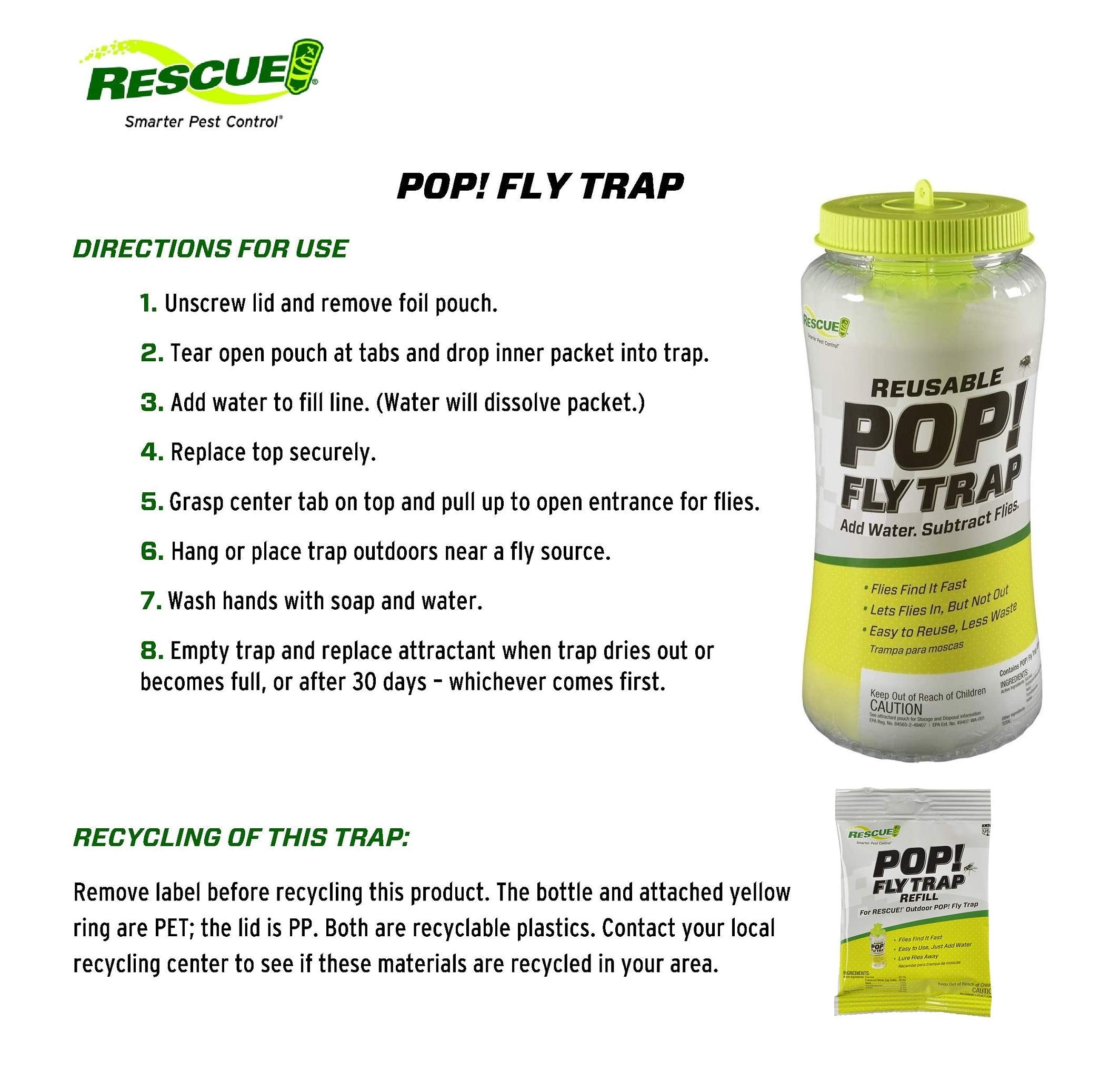 Foil pouch attractant ready to pour into RESCUE! POP! for effective attraction.