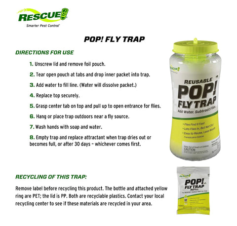 Foil pouch attractant ready to pour into RESCUE! POP! for effective attraction.