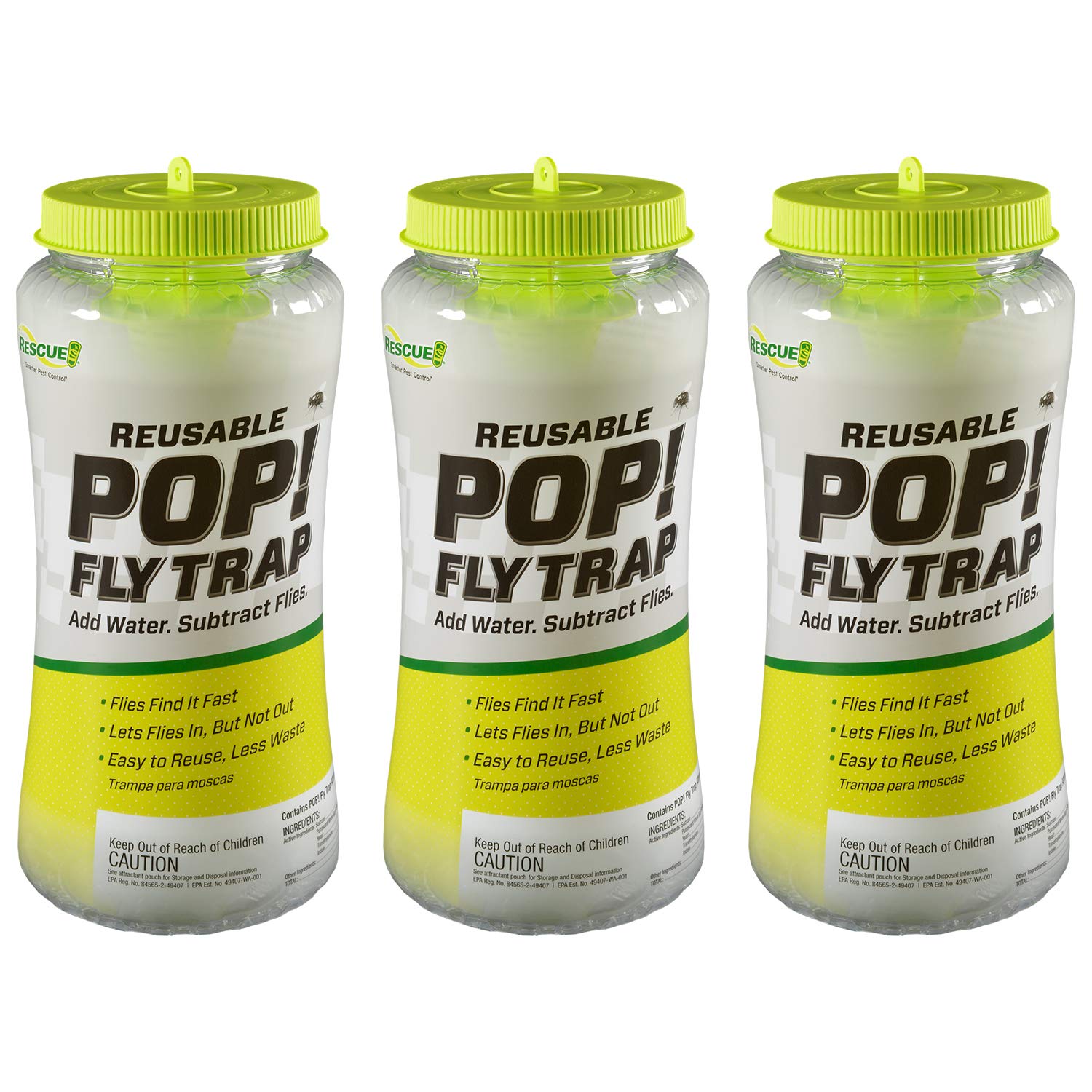 RESCUE! POP! Fly Trap outdoor setup to tackle big fly problems efficiently.