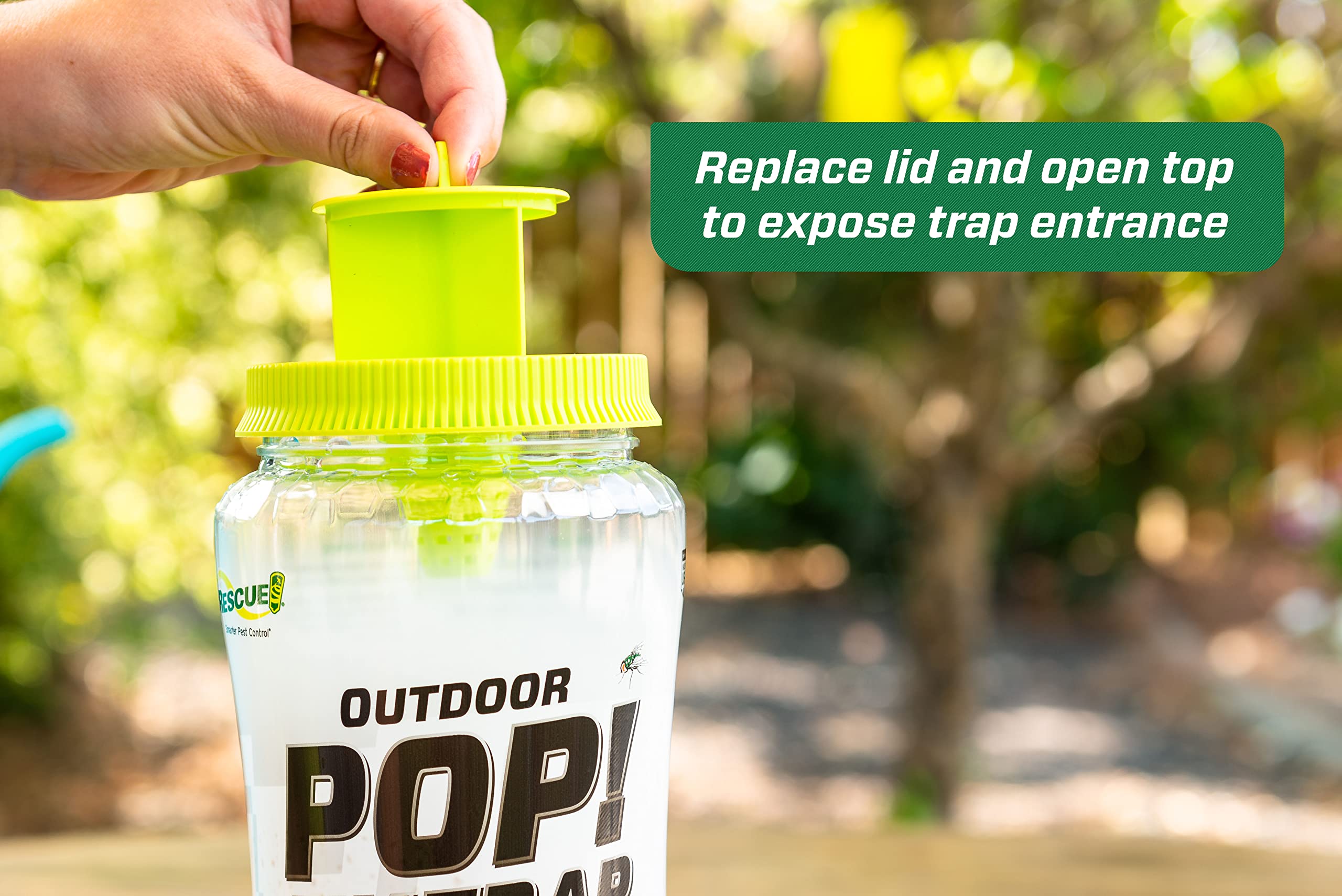 RESCUE! POP! Fly Trap durable reusable design for seasonal outdoor use.