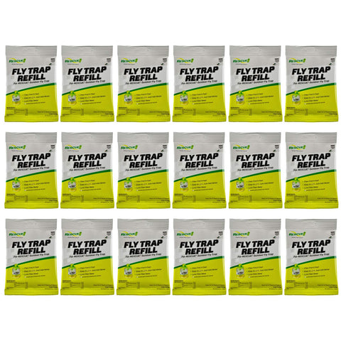 RESCUE! bait refill for reusable fly trap outdoors attracts nuisance flies.
