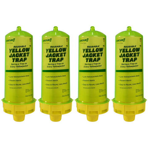 RESCUE! reusable yellowjacket trap front view shows sturdy outdoor design for multi-season use