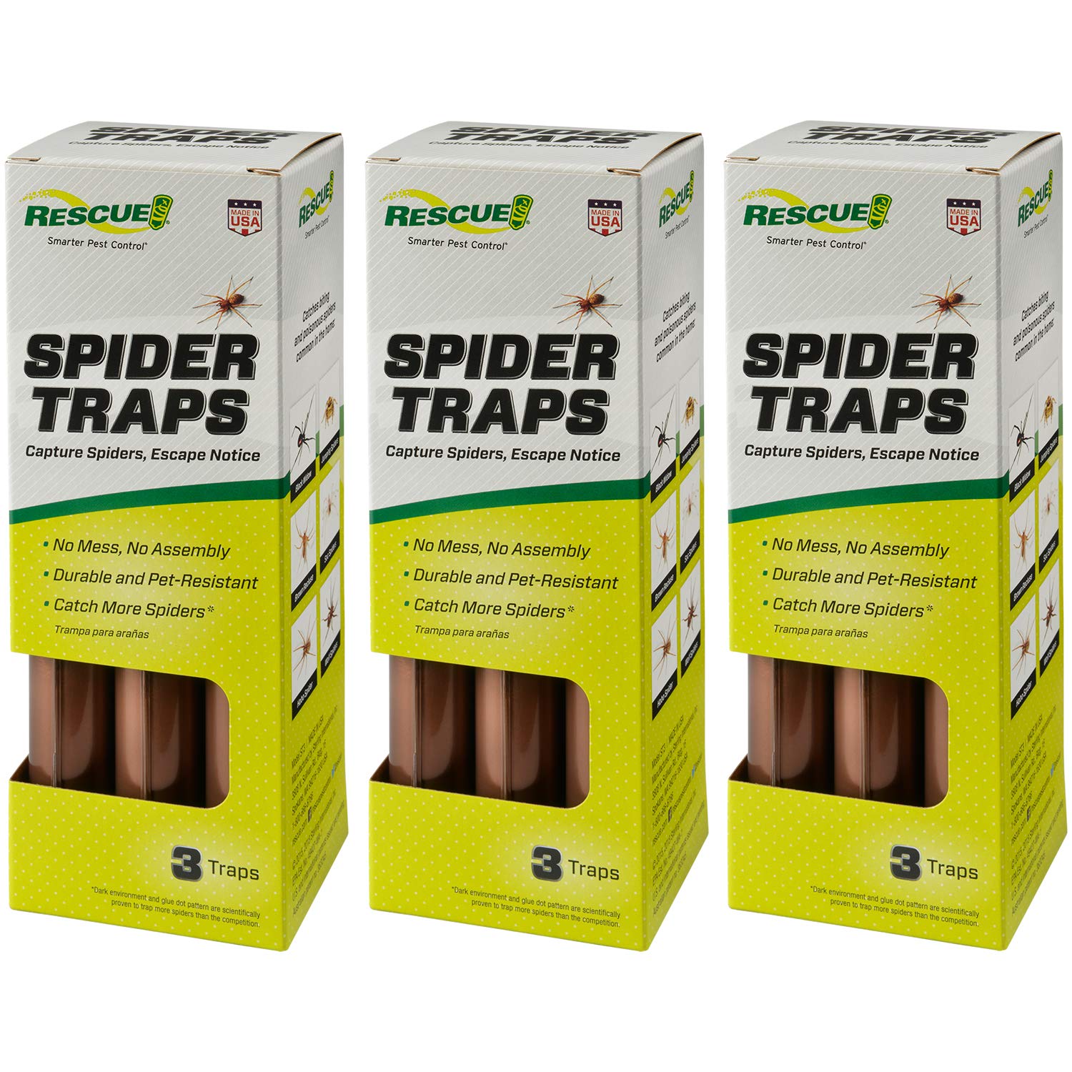 RESCUE! Spider Trap front view shows discreet, ready-to-use protection for indoors