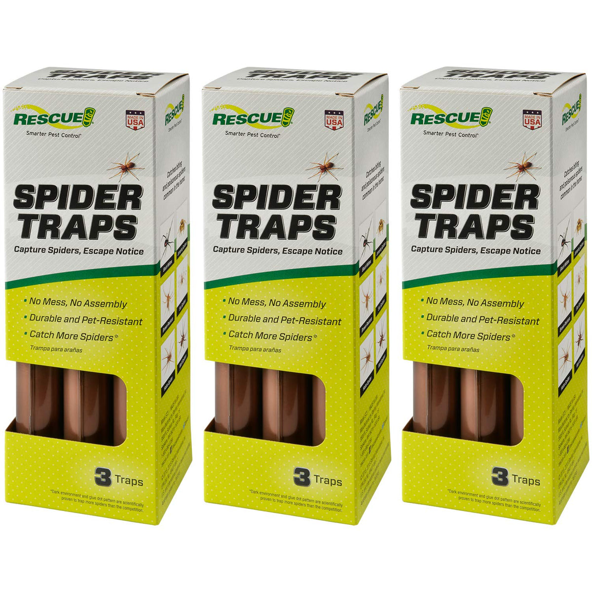 RESCUE! Spider Trap front view shows discreet, ready-to-use protection for indoors