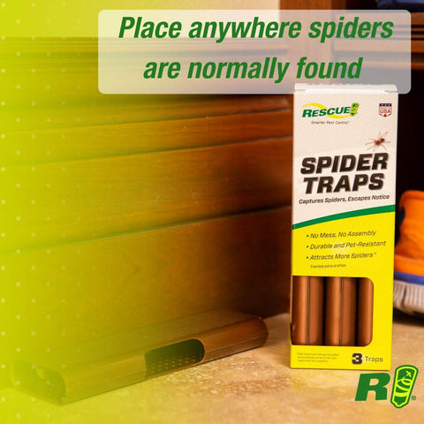 RESCUE! Spider Traps four-entrances layout captures spiders indoors.