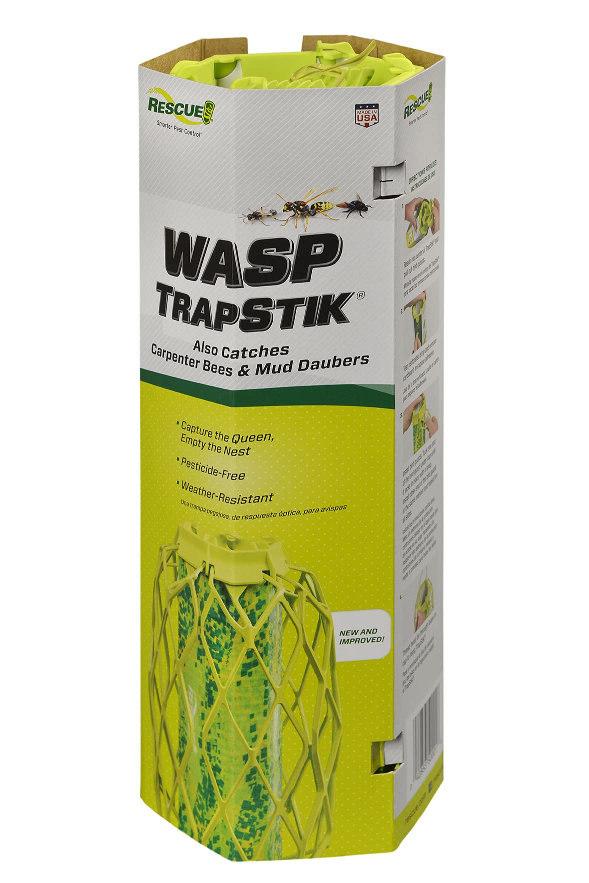 RESCUE! VisiLure TrapStik for carpenter bees helps prevent wood damage.