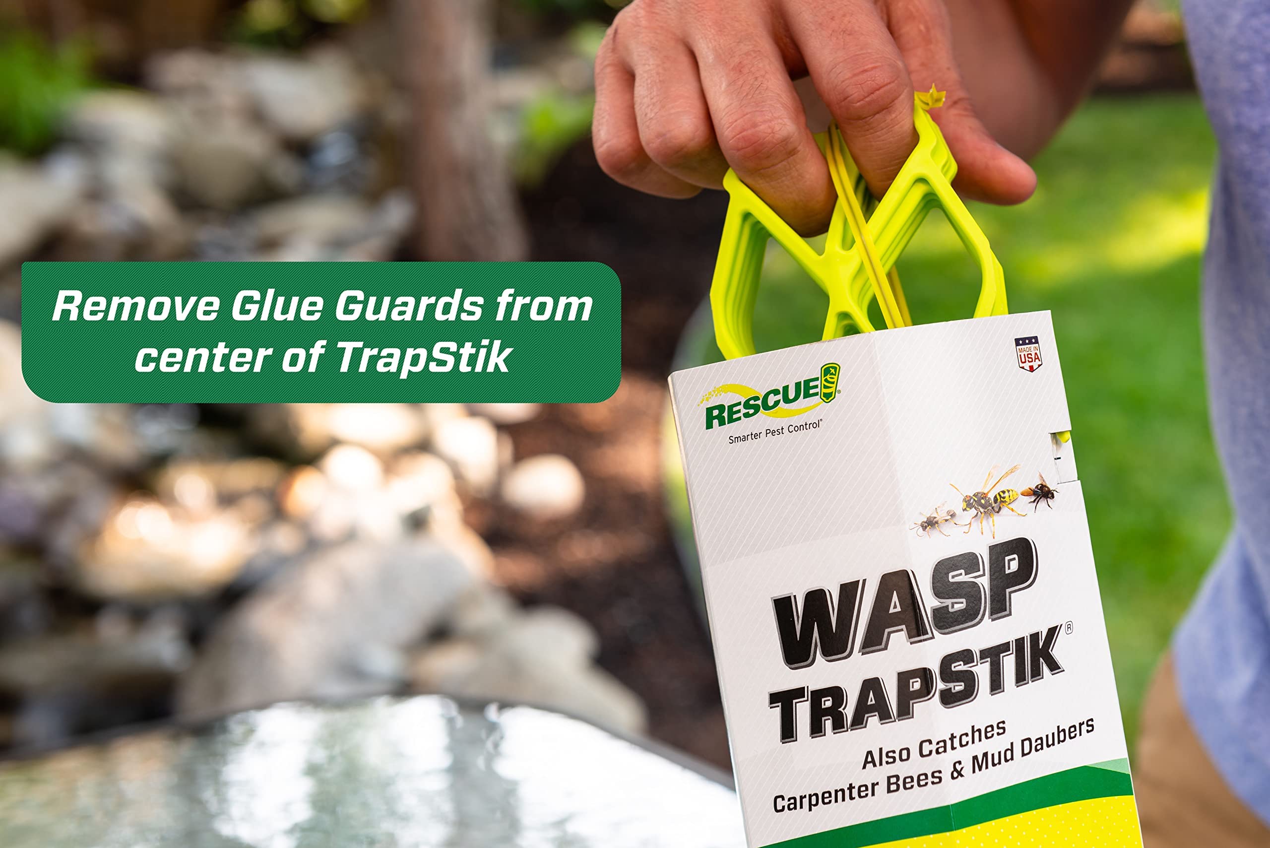 RESCUE! VisiLure TrapStik features Glue Guards to reduce non-insect catches