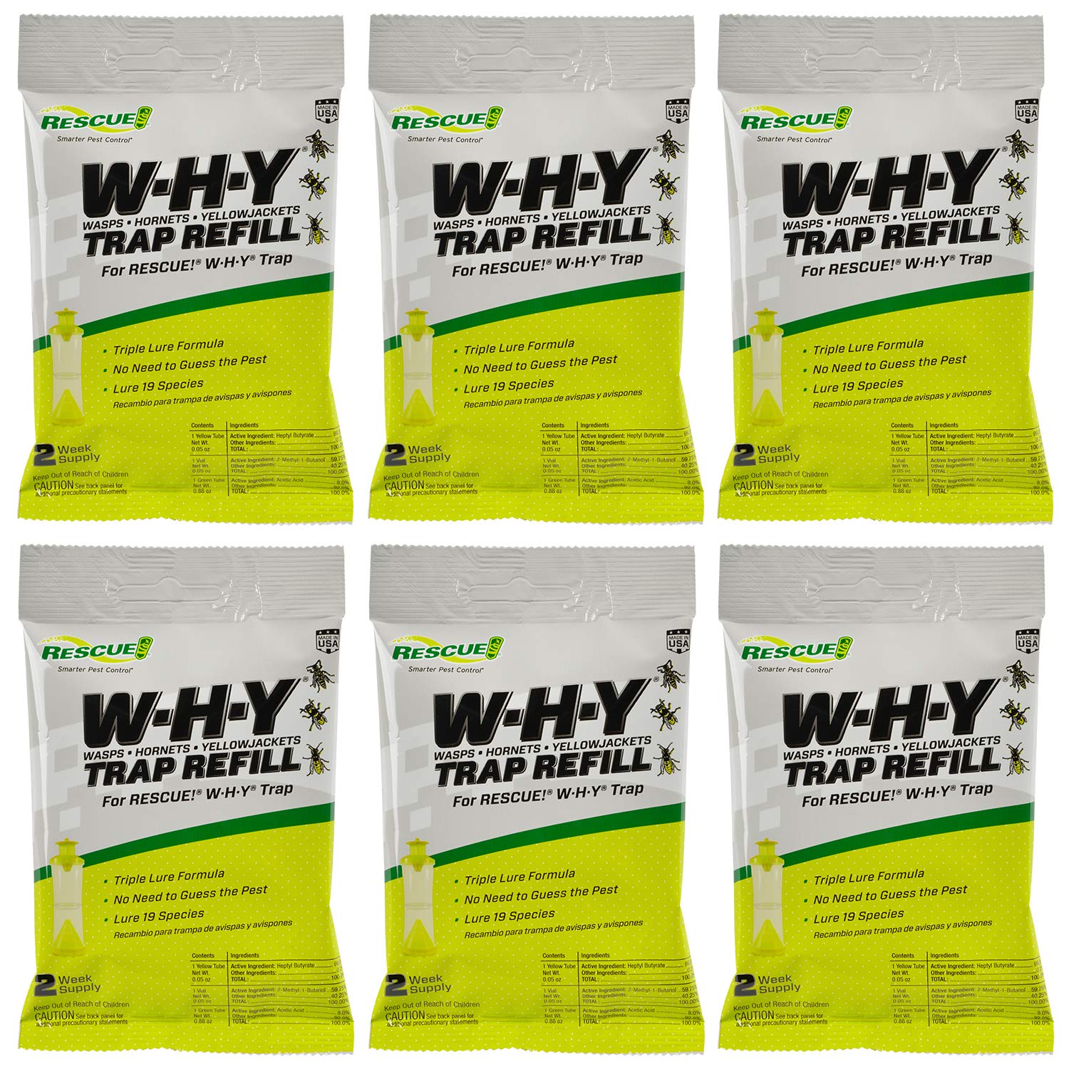 RESCUE! WHY Trap six-pack refill for convenient outdoor pest control