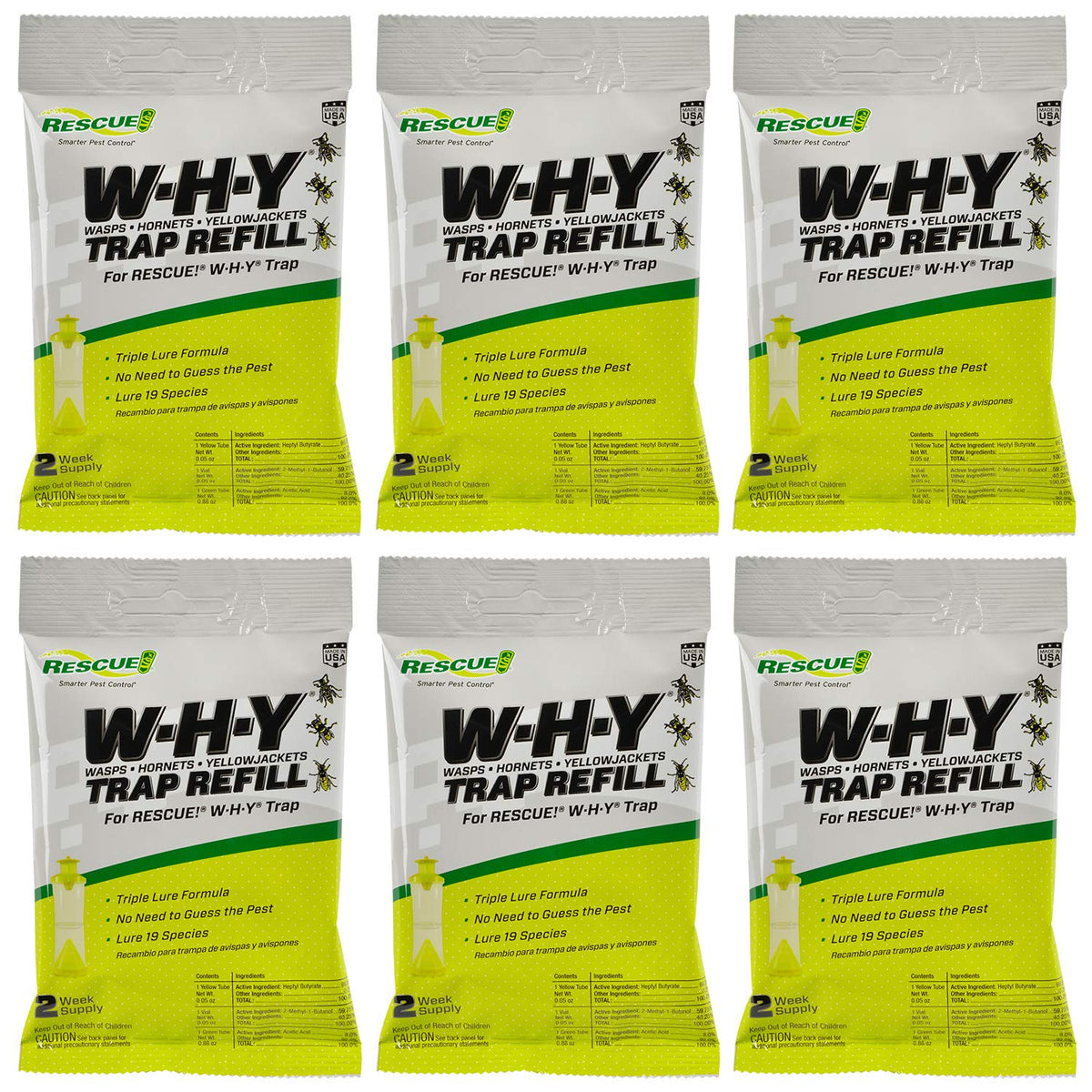 RESCUE! WHY Trap six-pack refill for convenient outdoor pest control
