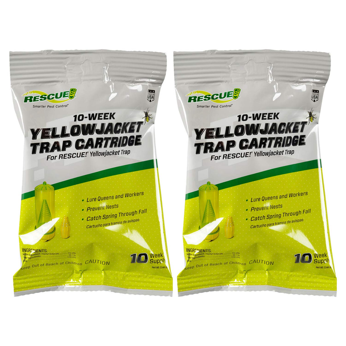RESCUE! Yellowjacket attractant cartridge for a long-lasting lure.