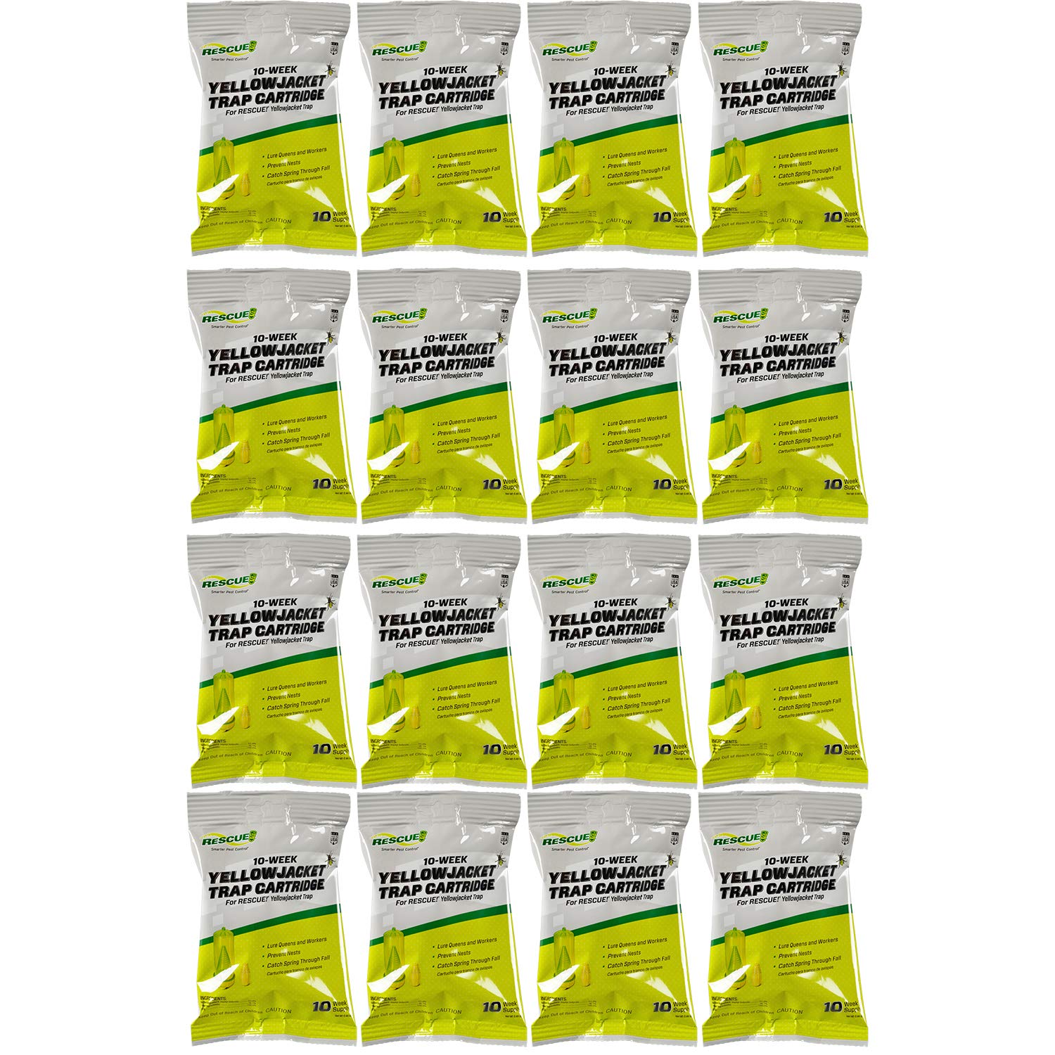 RESCUE! attractant cartridge inside trap showing 10-week lure power