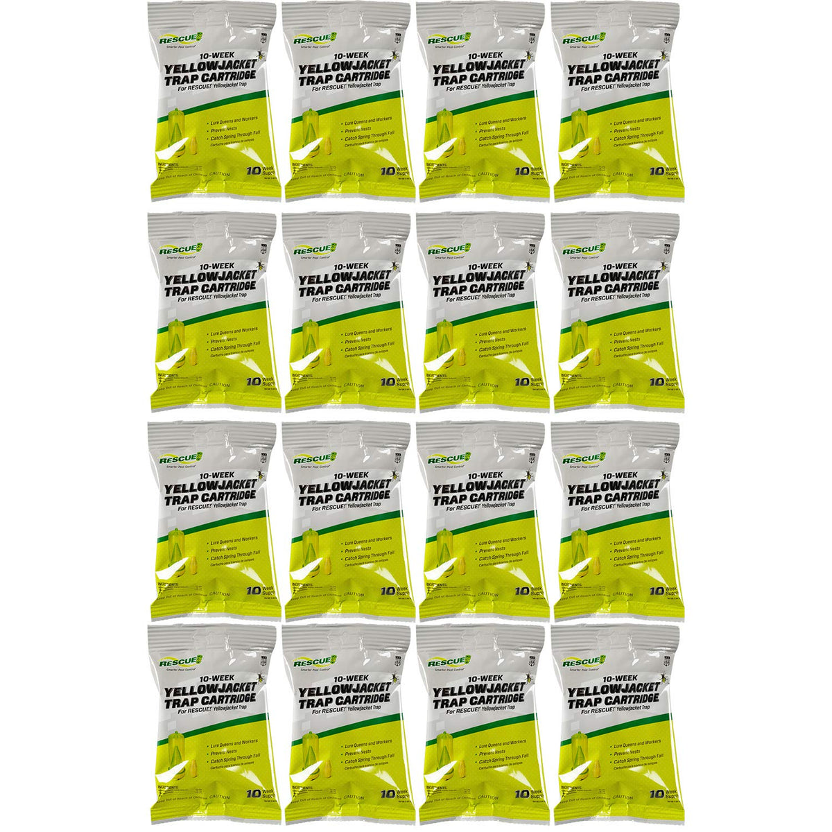RESCUE! attractant cartridge inside trap showing 10-week lure power