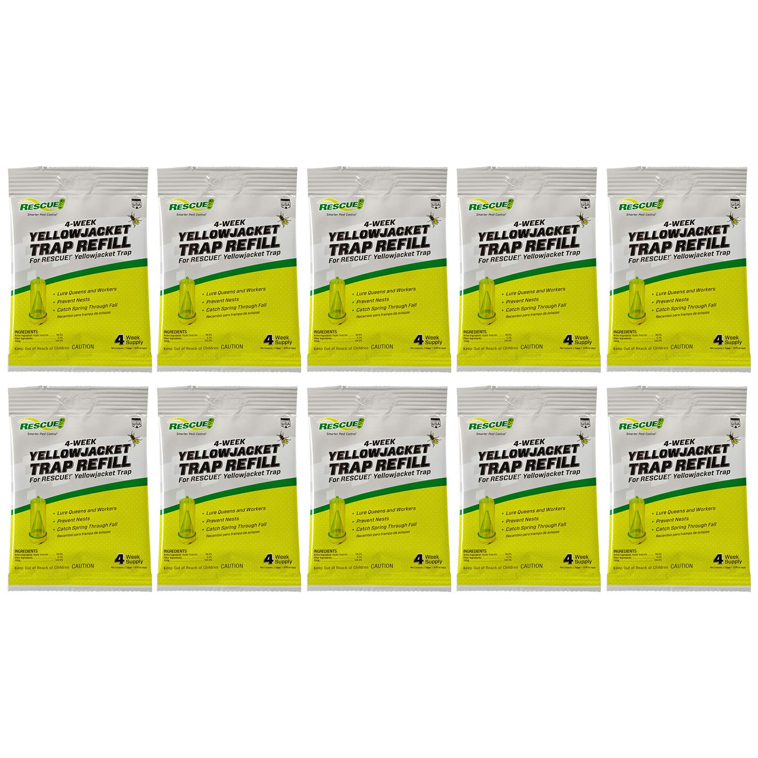RESCUE! Yellowjacket attractant refill two-week vials ready for reusable traps, effective lure