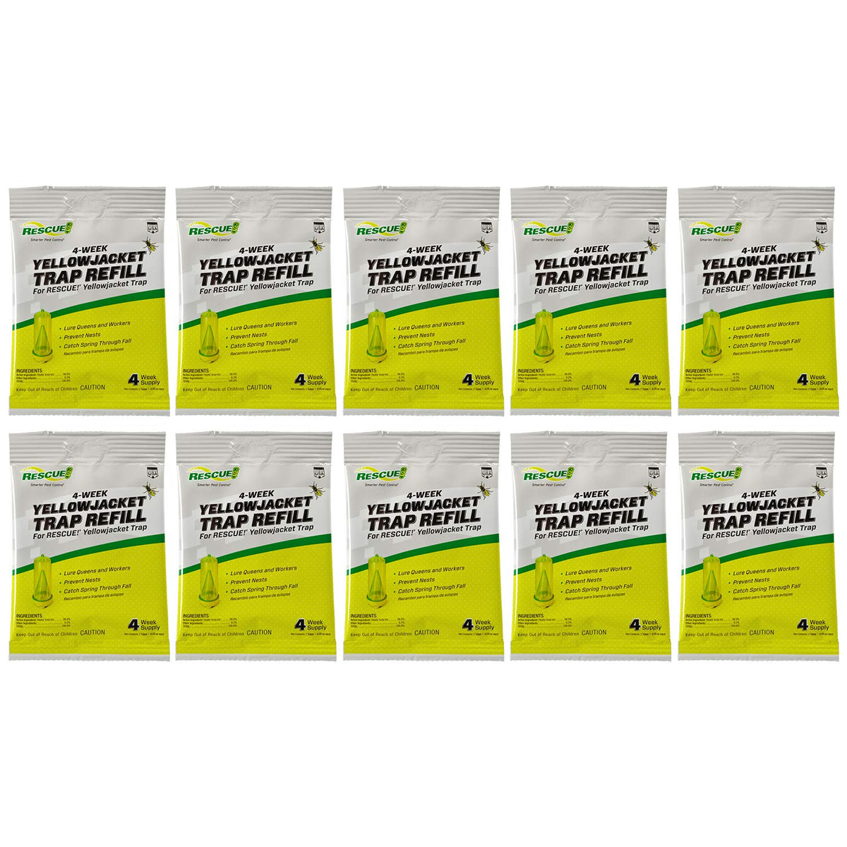 RESCUE! Yellowjacket attractant refill two-week vials ready for reusable traps, effective lure