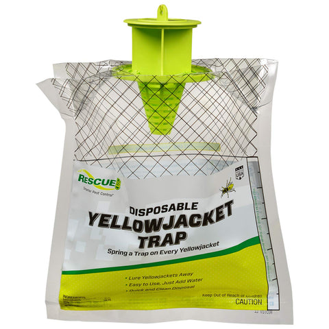 RESCUE! yellowjacket trap activate steps demonstrates quick water activation for use.