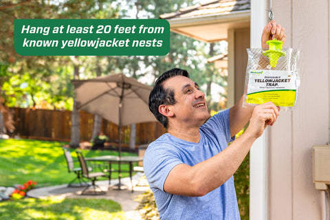 RESCUE! water-activated attractant bottle demonstrates easy preparation outdoors.