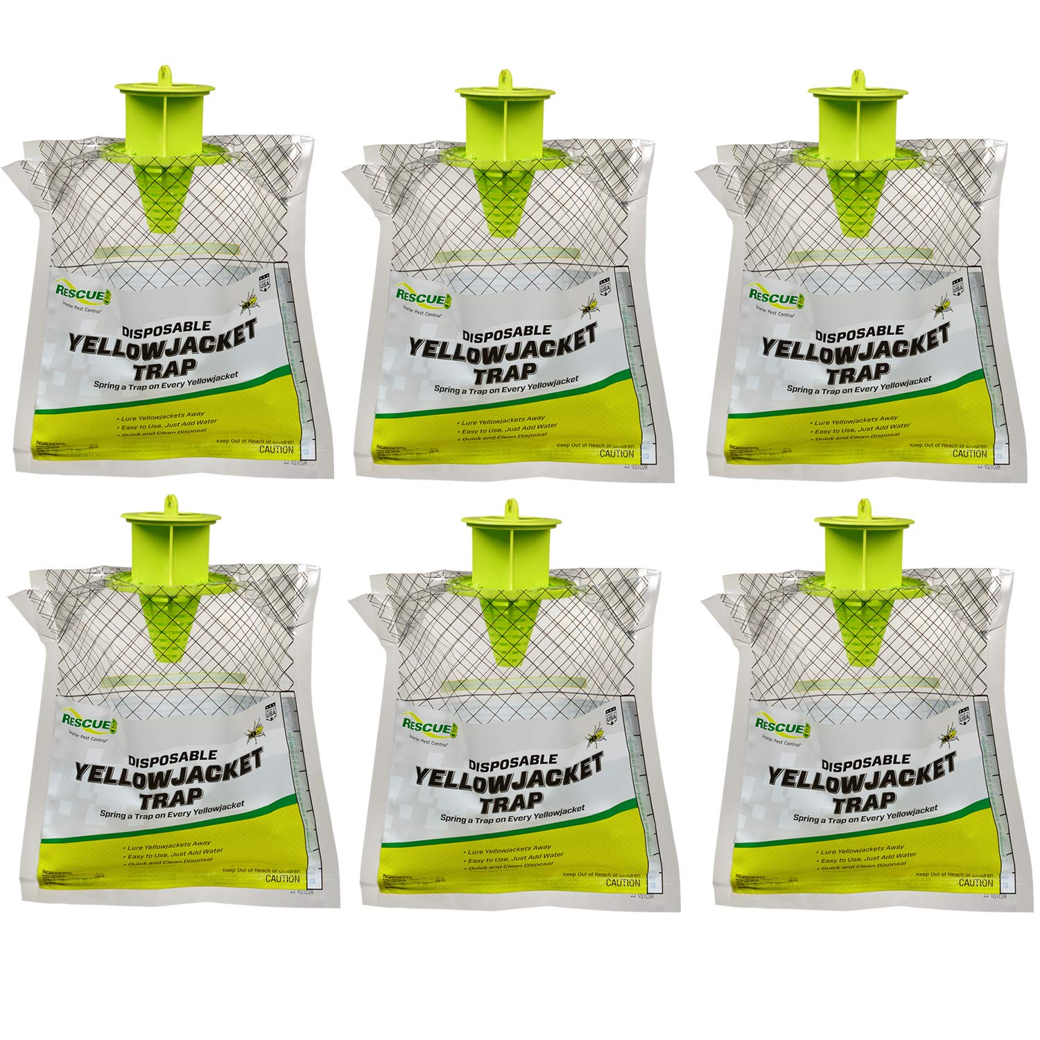 RESCUE! yellowjacket trap side view designed for Mountain and Pacific regions that captures yellowjackets outdoors.