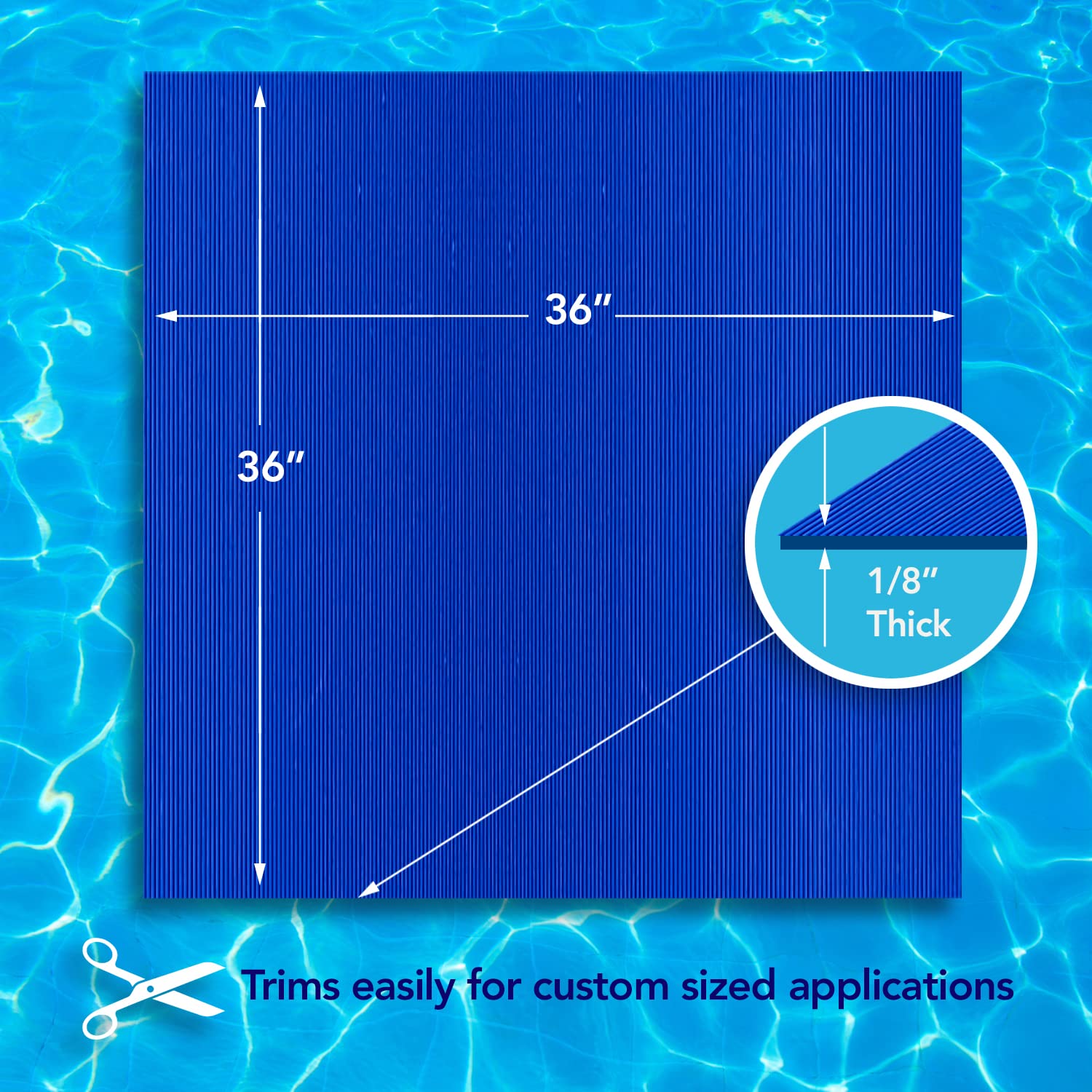 RESILIA Stay-Put ladder mat protects pool liner by cushioning ladder footing.