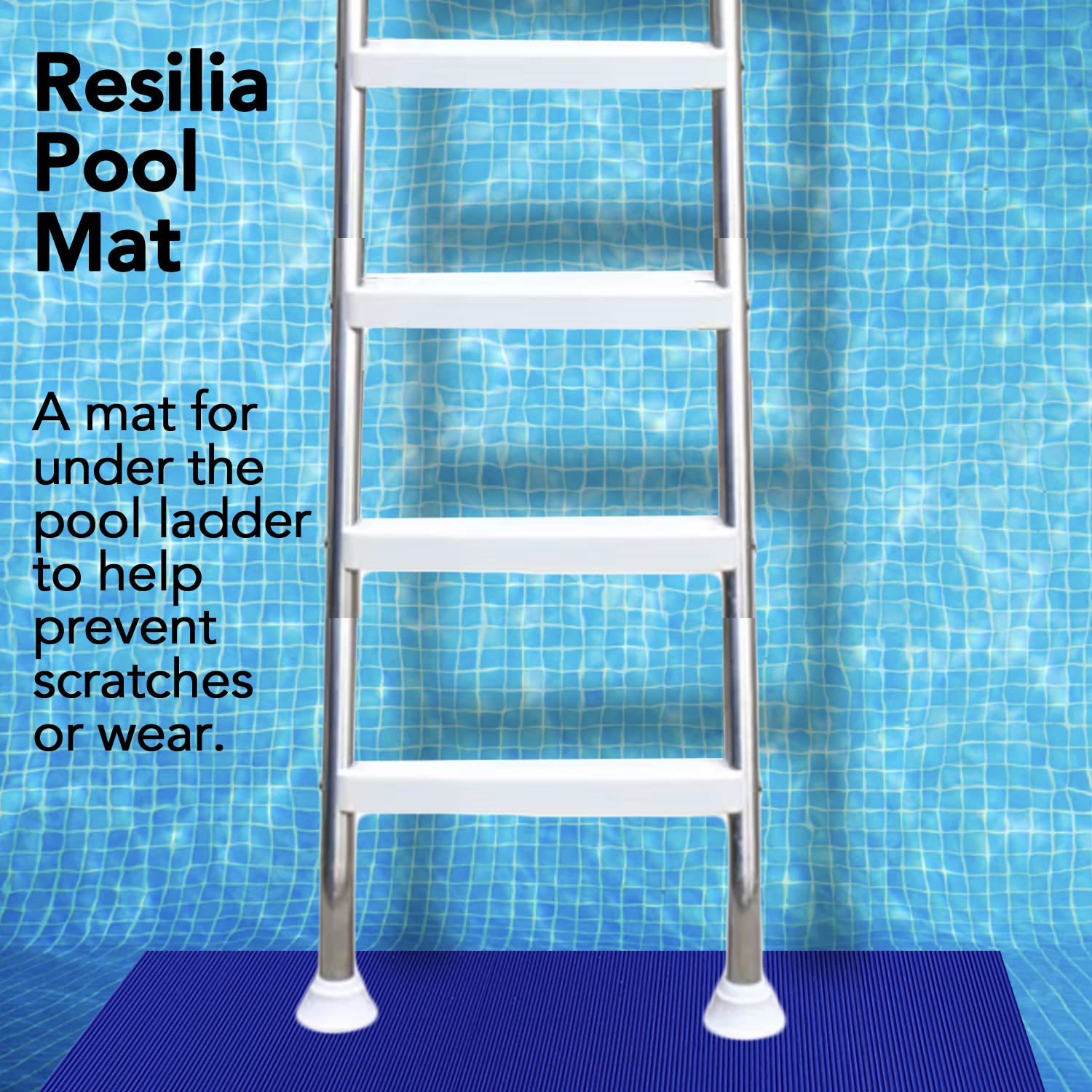 RESILIA Stay-Put ladder mat is flexible and easy to trim for custom fit.